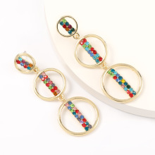 Shangjie Oem Aretes coloridos Liga redonda Brincos de acrílico Jóias de joias Brincos de aro de ouro Brincos de ouro Brincos